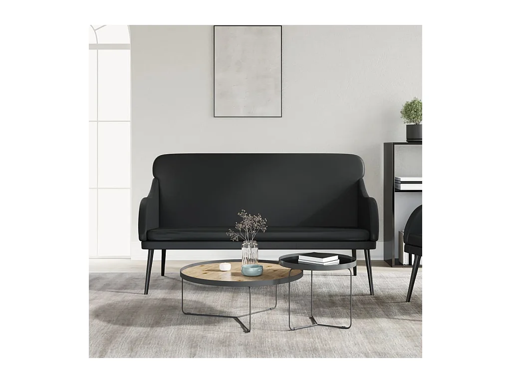 Panca Nera 110x76x80 cm in Similpelle