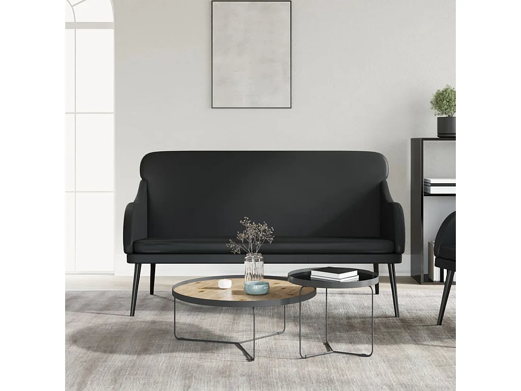 Banco 110x76x80 cm couro artificial preto