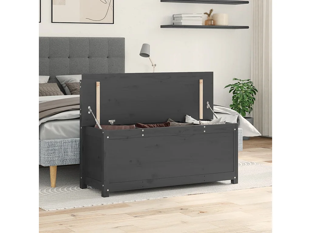 Banc Gris 110x41x76,5 cm Bois de pin massif