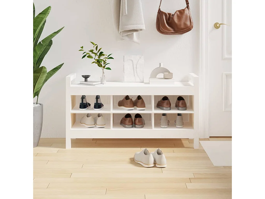 Halbankje 110x40x60 cm massief grenenhout wit