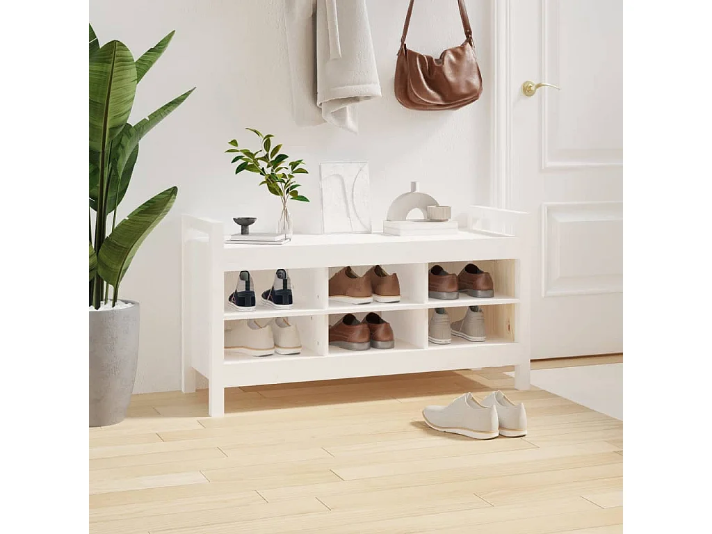 Halbankje 110x40x60 cm massief grenenhout wit