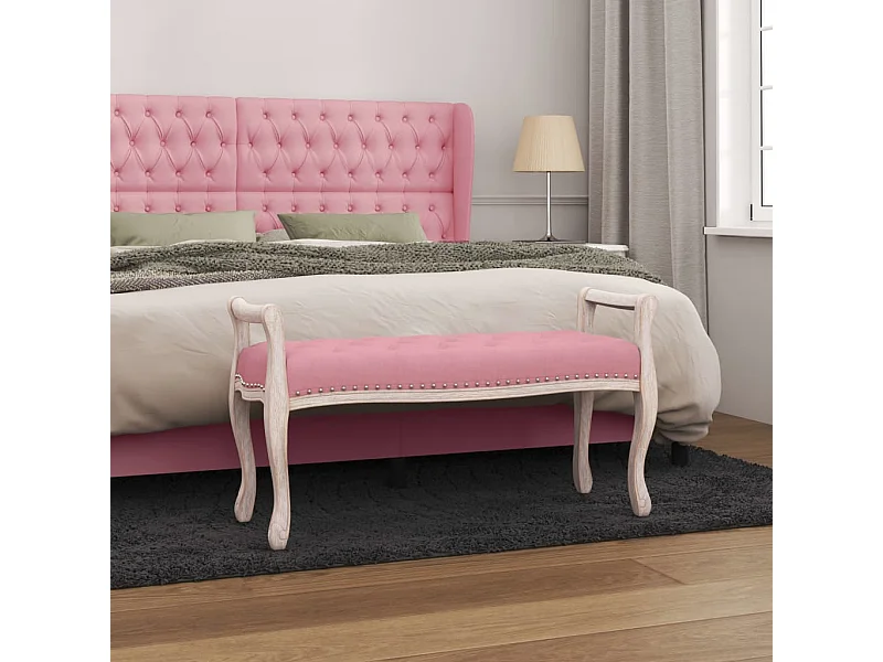 Banc Rose 110x45x60 cm Velours