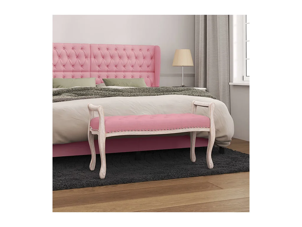 Banc Rose 110x45x60 cm Velours