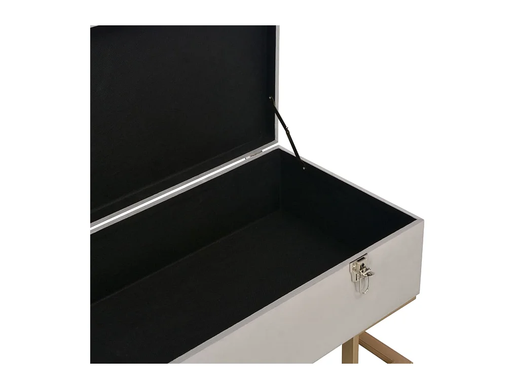 Panca con Vano Portaoggetti 105 cm Grigio in Velluto