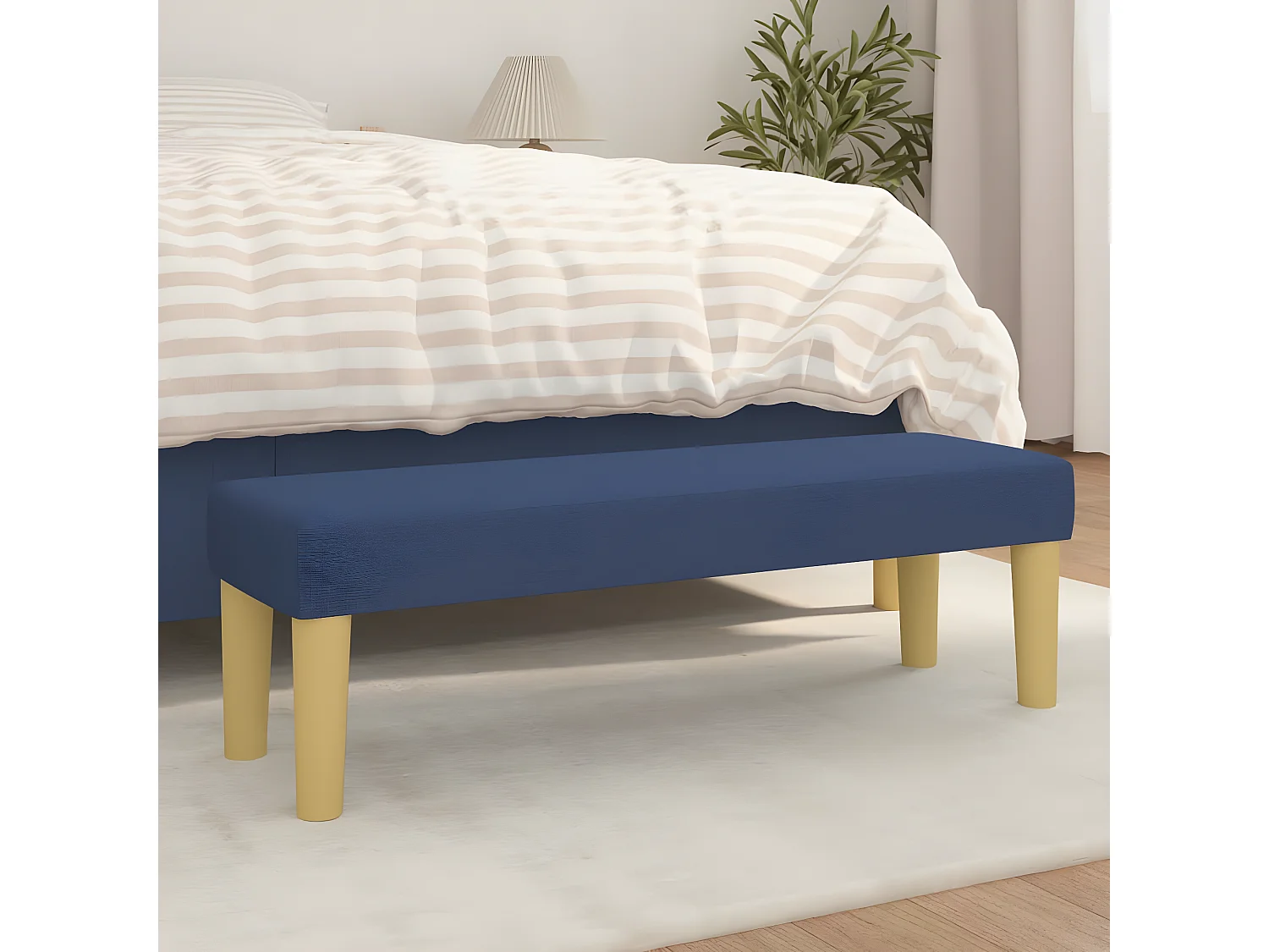 Banc Bleu 100x30x30 cm Tissu