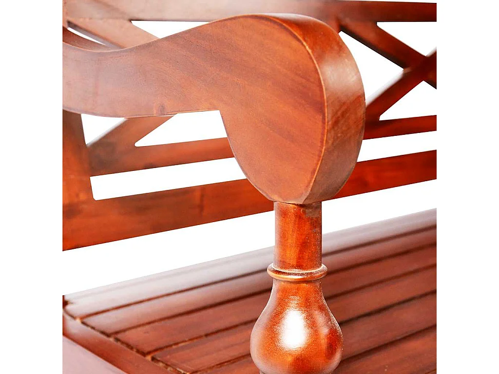 Banco Batavia madera maciza de caoba marrón oscuro 123 cm