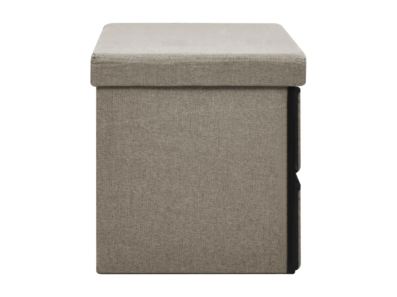 Banc de rangement pliable Taupe 76x38x38 cm Faux lin