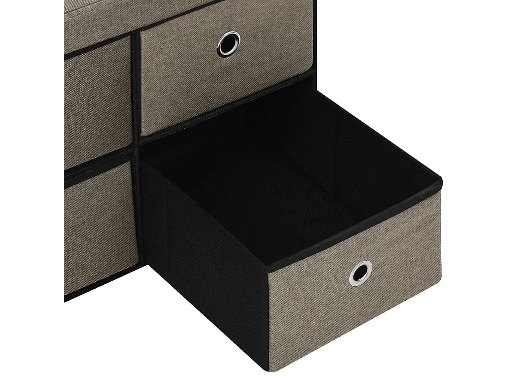 Banc de rangement pliable Taupe 76x38x38 cm Faux lin