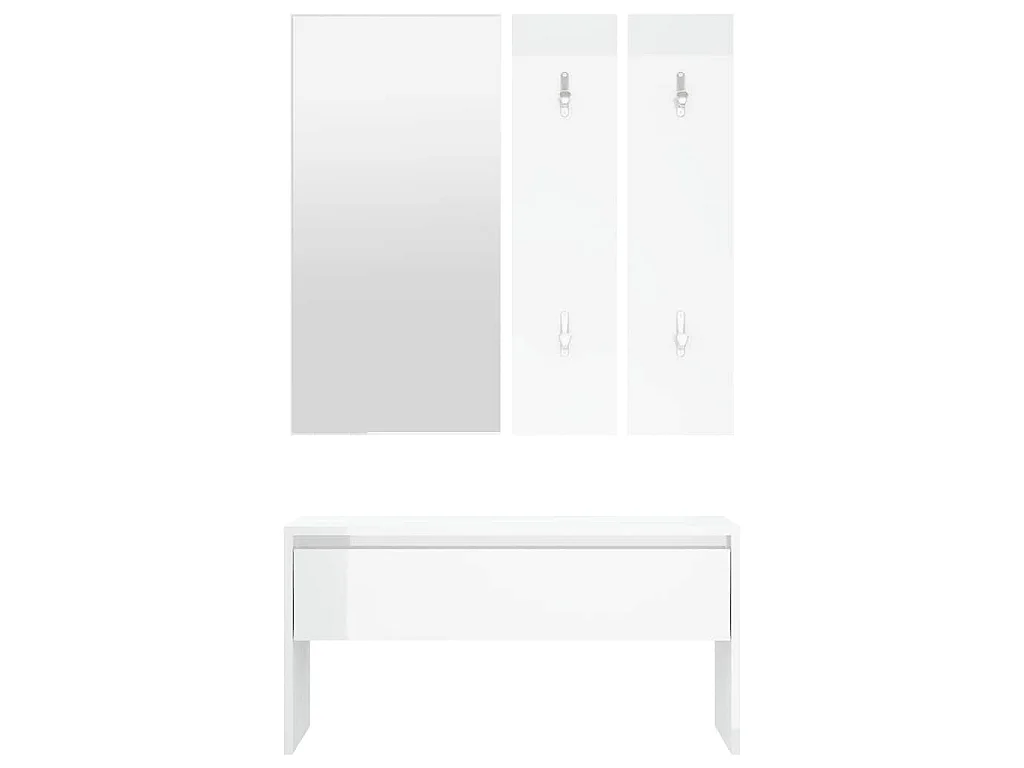 Ensemble de meubles de couloir Blanc brillant Bois d'ingénierie
