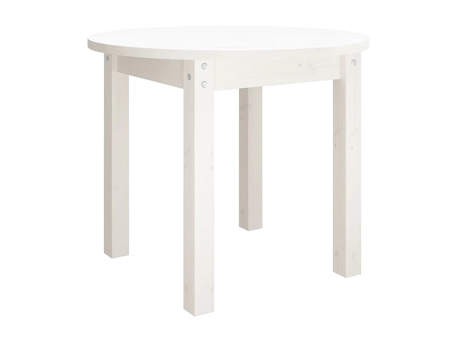 Tavolino da Salotto Bianco Ø 55x45 cm in Legno Massello di Pino