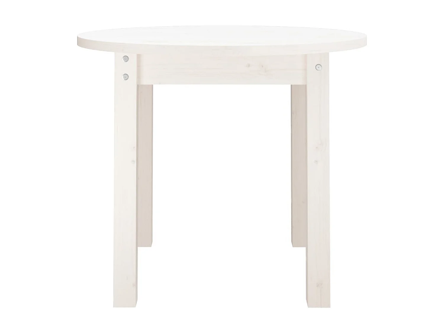 Tavolino da Salotto Bianco Ø 55x45 cm in Legno Massello di Pino