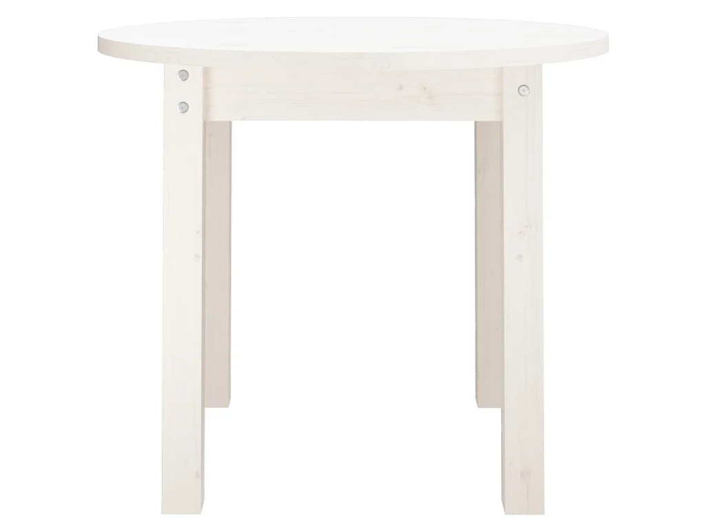 Couchtisch Weiß Ø 55x45 cm Massivholz Kiefer