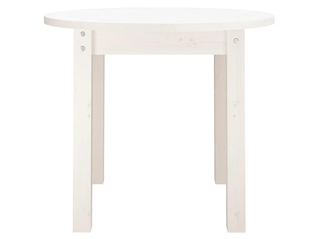 Couchtisch Weiß Ø 55x45 cm Massivholz Kiefer