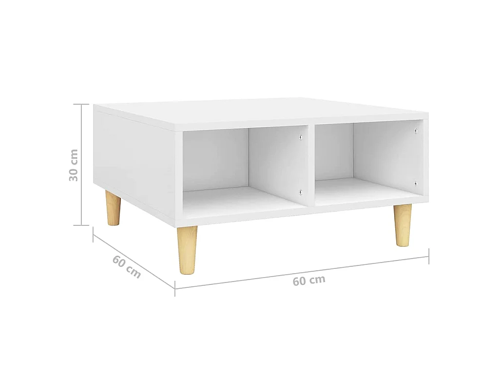 Table basse blanc 60x60x30 cm bois d'ingénierie