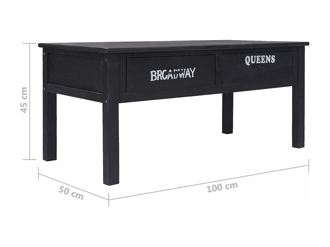 Mesa de centro 100x50x45 cm madeira preto