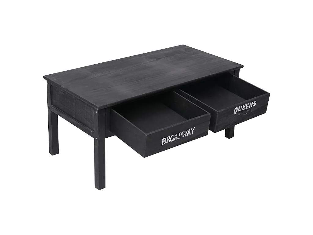 Table basse Noir 100x50x45 cm Bois