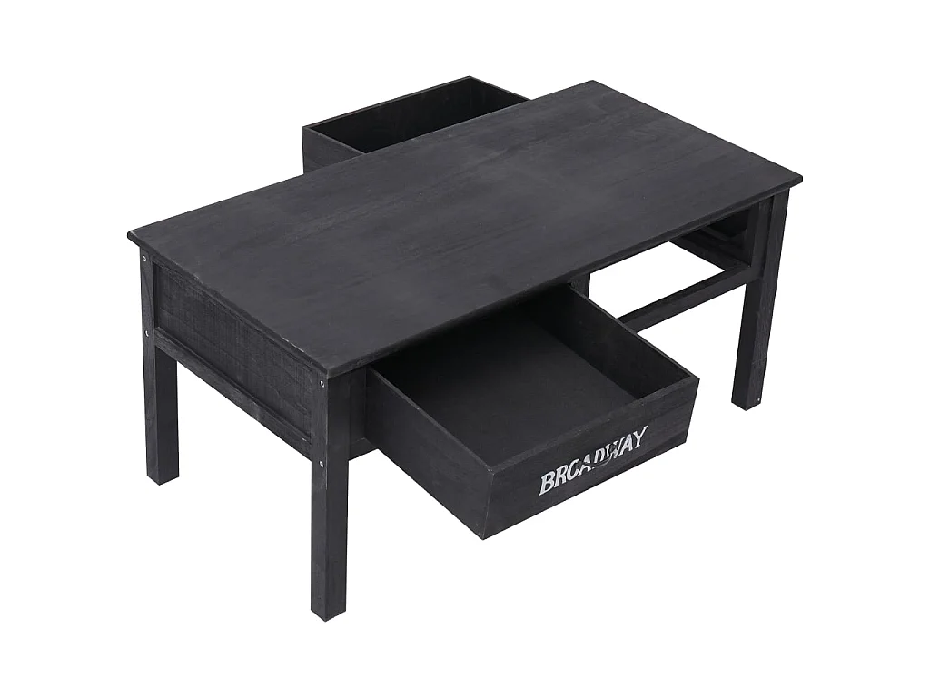 Table basse Noir 100x50x45 cm Bois