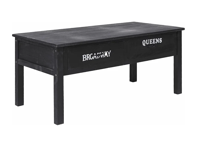 Tavolino da Salotto Nero 100x50x45 cm in Legno