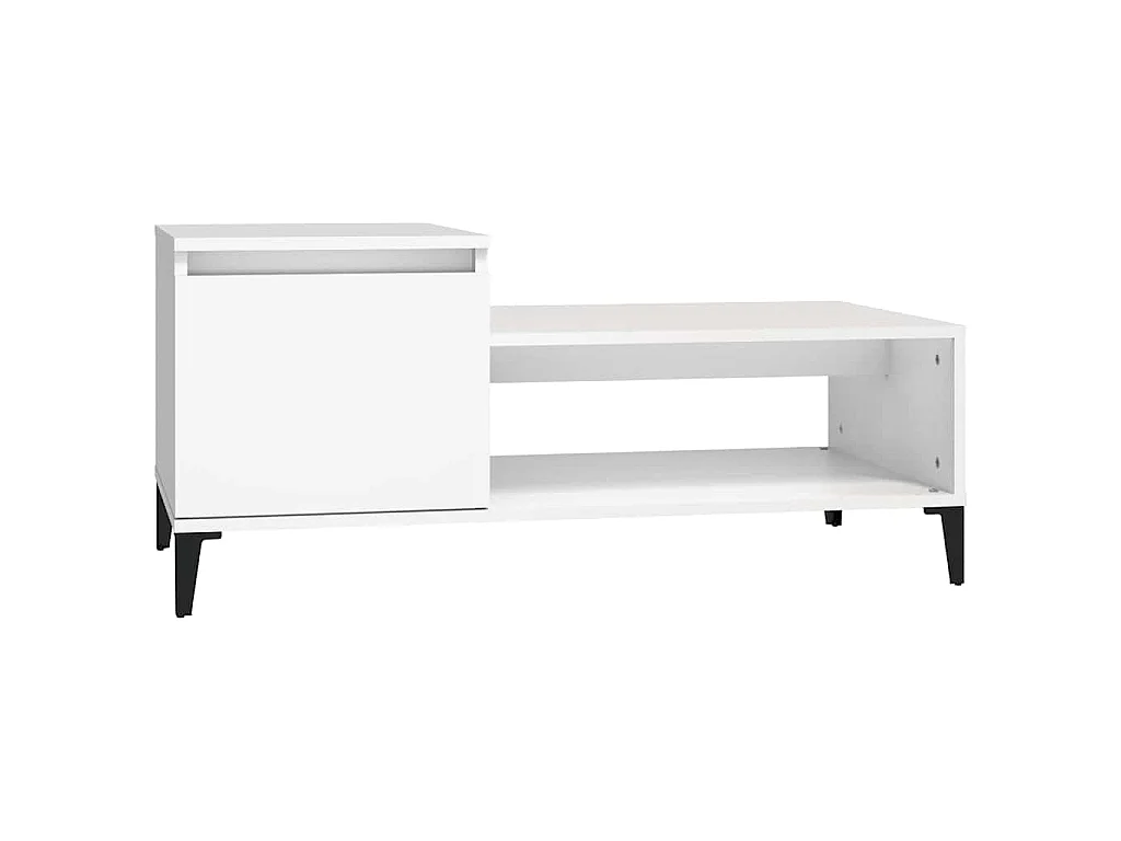 Mesa de centro madera contrachapada blanco 100x50x45 cm