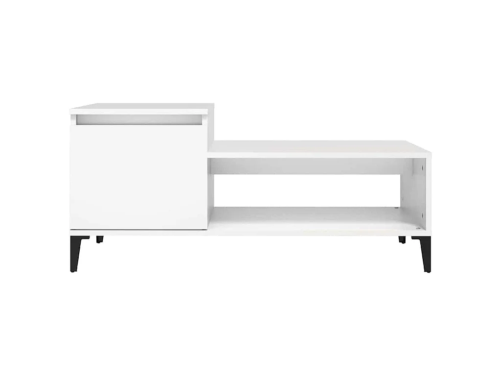 Mesa de centro madera contrachapada blanco 100x50x45 cm