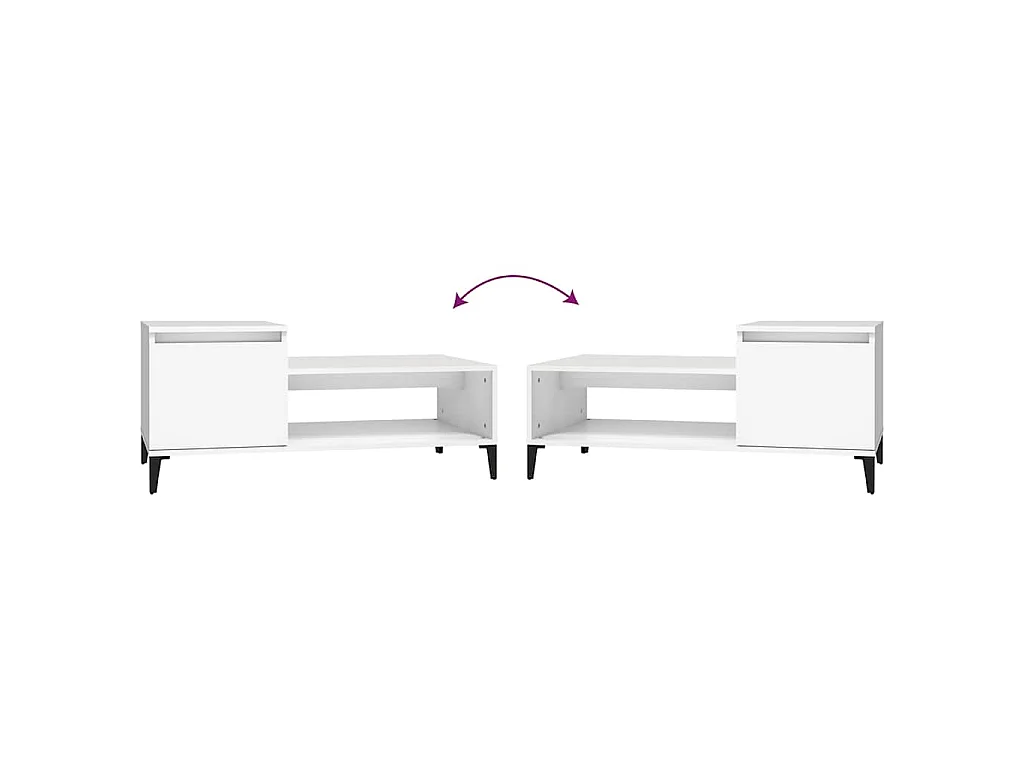 Mesa de centro madera contrachapada blanco 100x50x45 cm