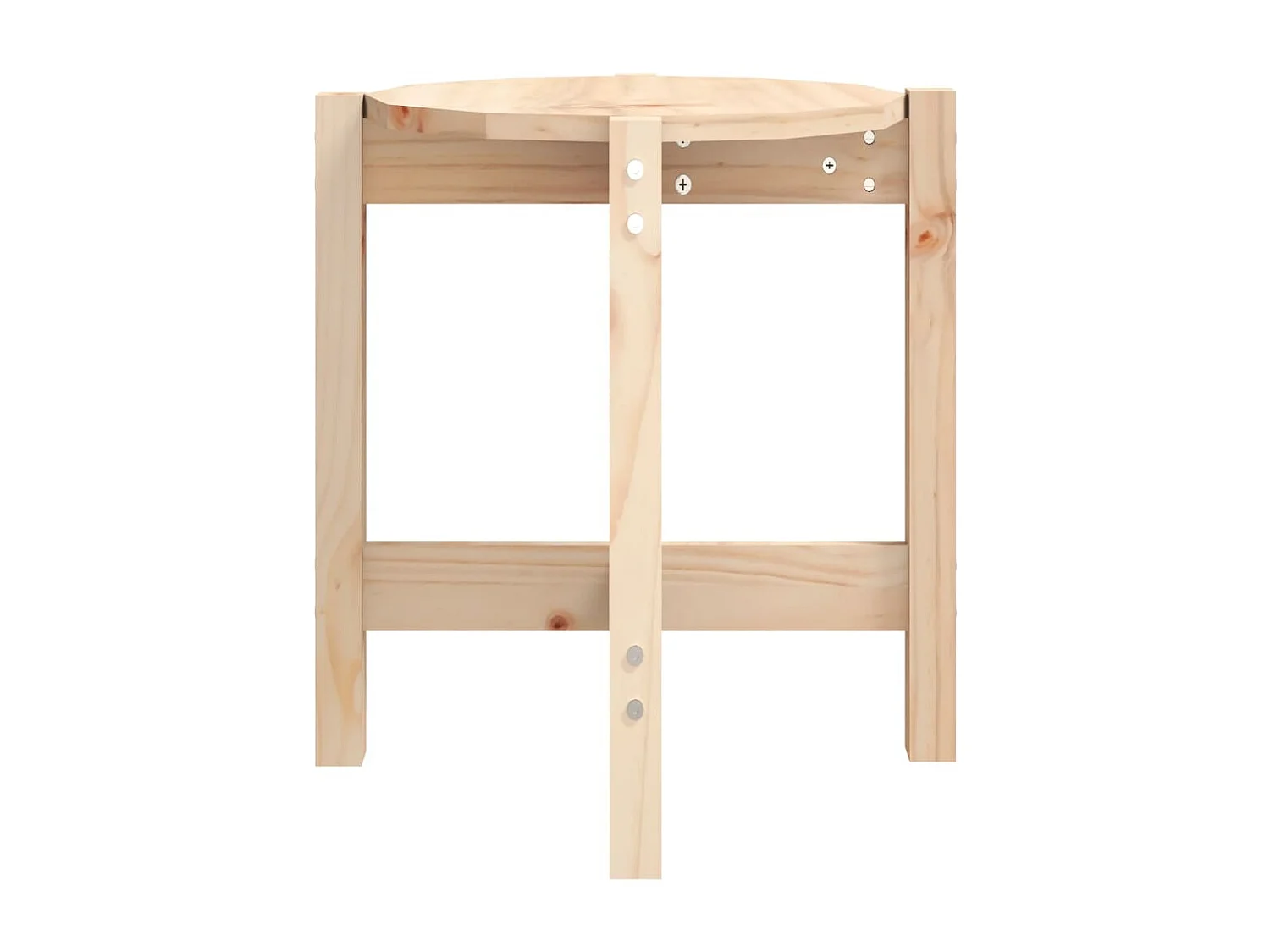 Tavolino da Salotto Ø 42,5x45 cm in Legno Massello di Pino