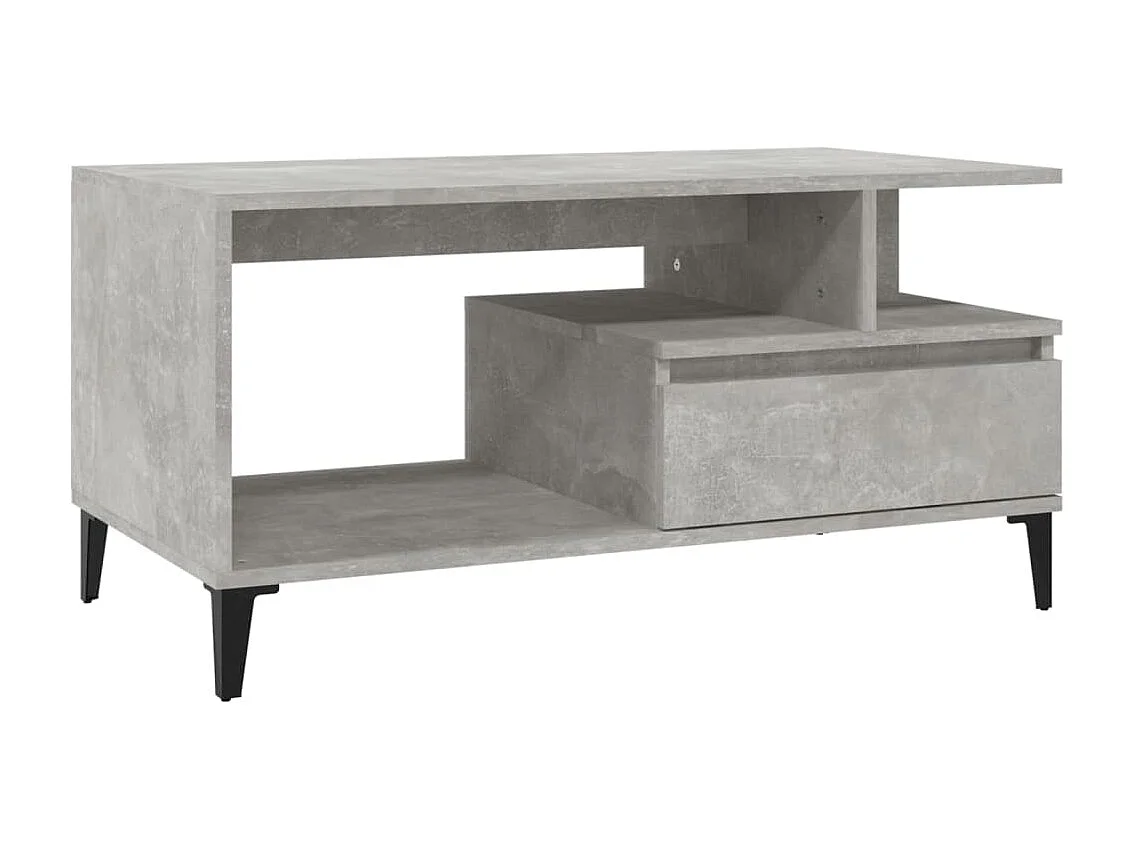 Tavolino Salotto Grigio Cemento 90x49x45 cm Legno Multistrato
