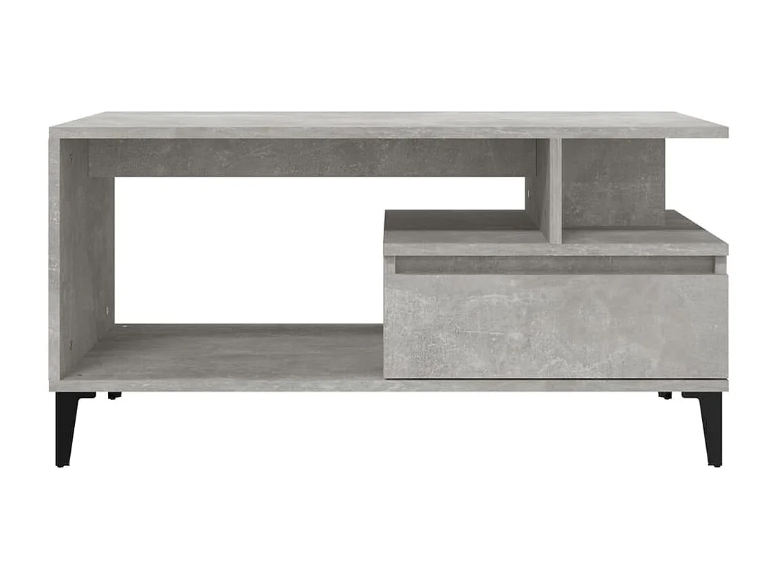Tavolino Salotto Grigio Cemento 90x49x45 cm Legno Multistrato