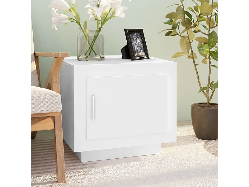 Mesa de centro madera contrachapada blanco 51x50x45 cm