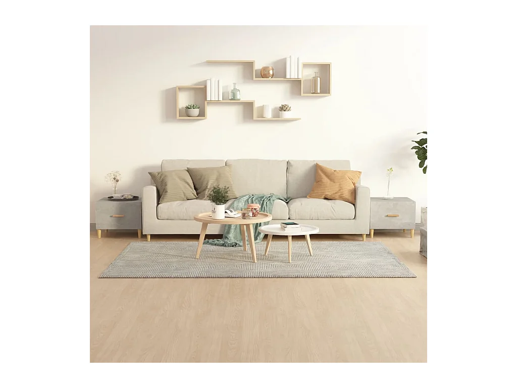 Tables basses 2 pcs gris béton 50x50x40 cm bois d'ingénierie