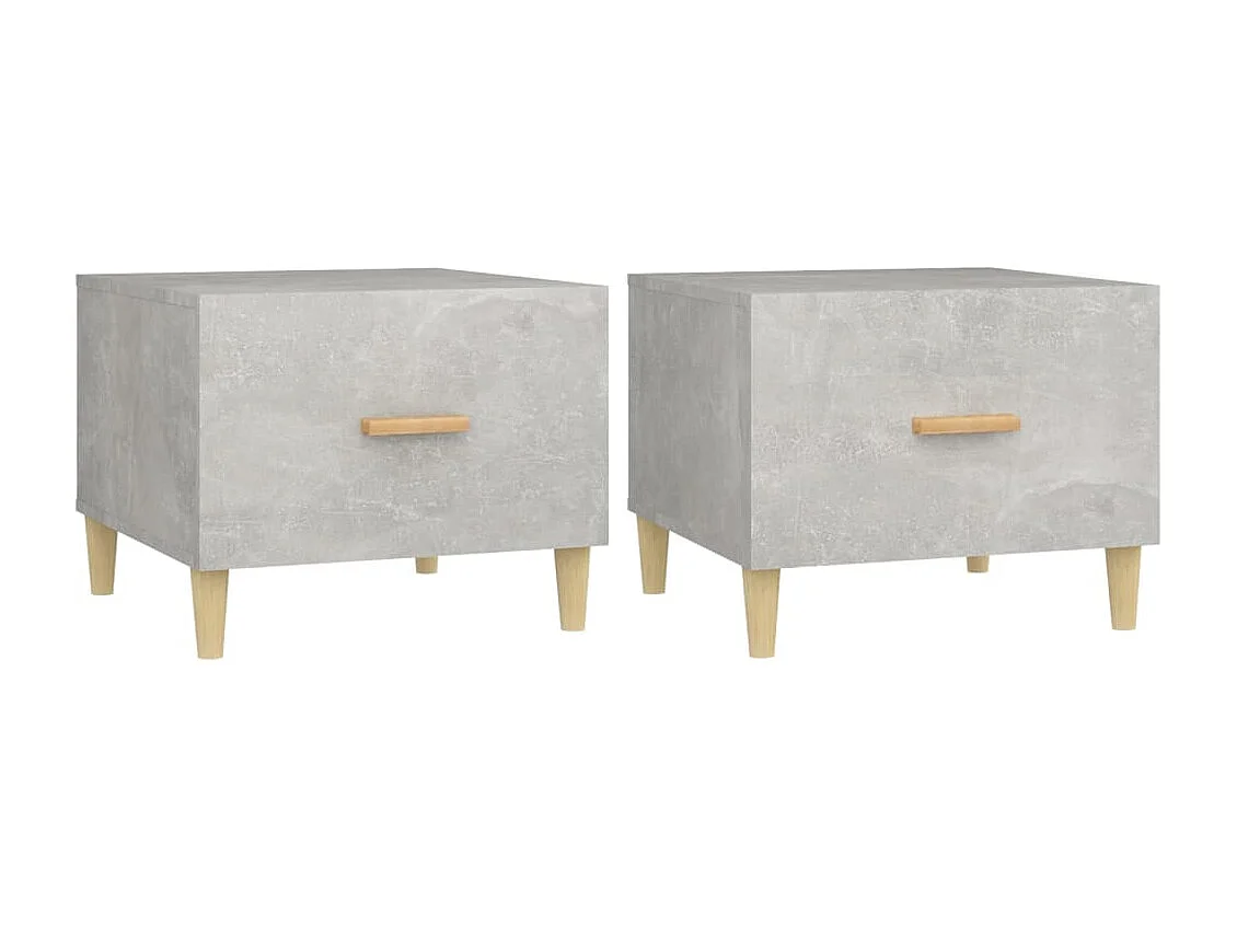 Tables basses 2 pcs gris béton 50x50x40 cm bois d'ingénierie
