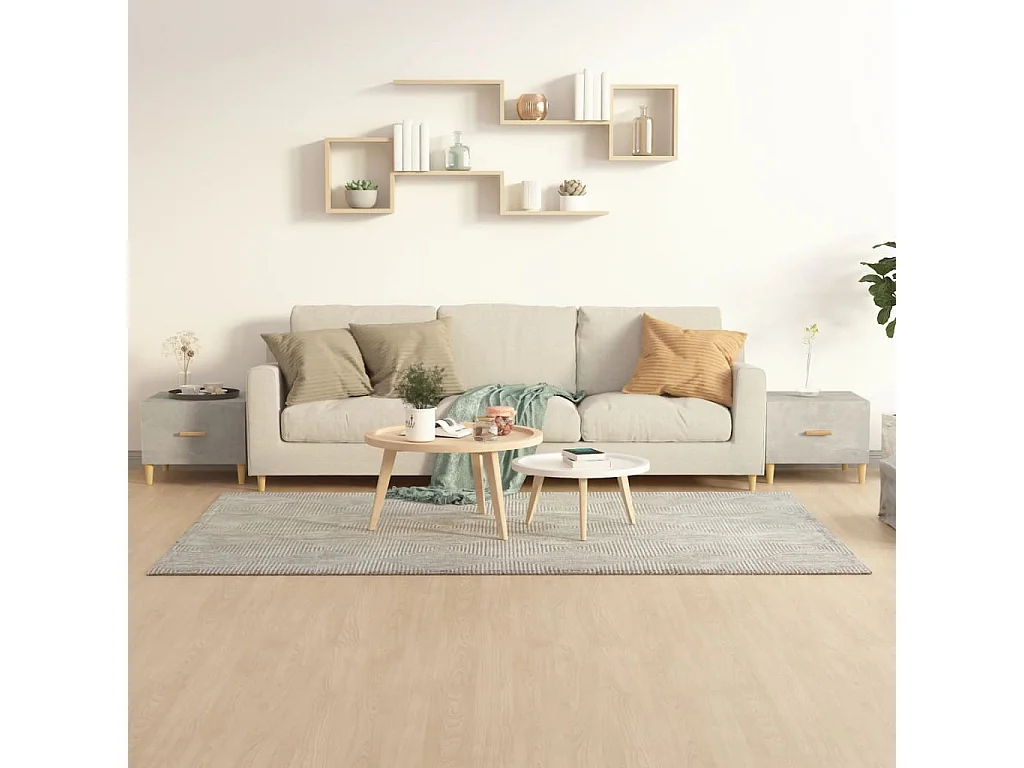 Tables basses 2 pcs gris béton 50x50x40 cm bois d'ingénierie