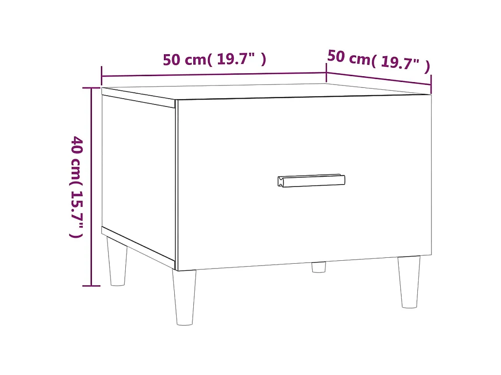 Tables basses 2 pcs gris béton 50x50x40 cm bois d'ingénierie