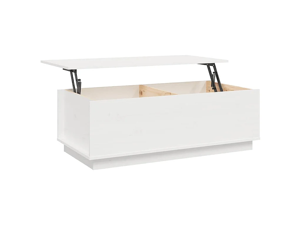 Couchtisch Weiß 100x50x35 cm Massivholz Kiefer