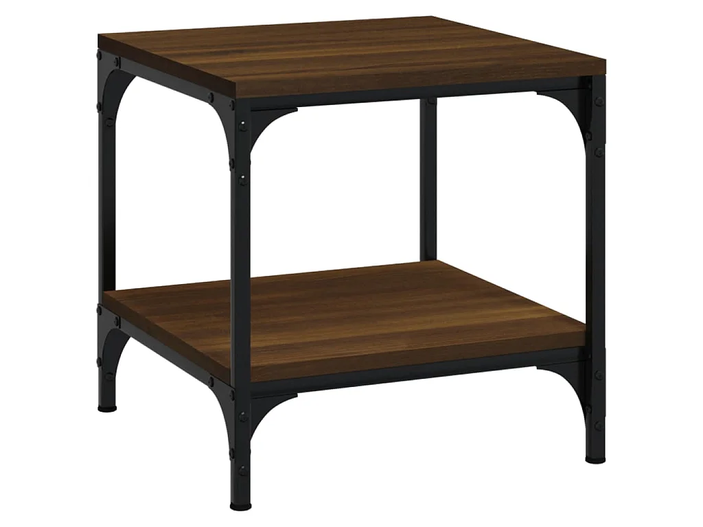 Bijzettafels 2 st 40x40x40 cm bewerkt hout bruineiken