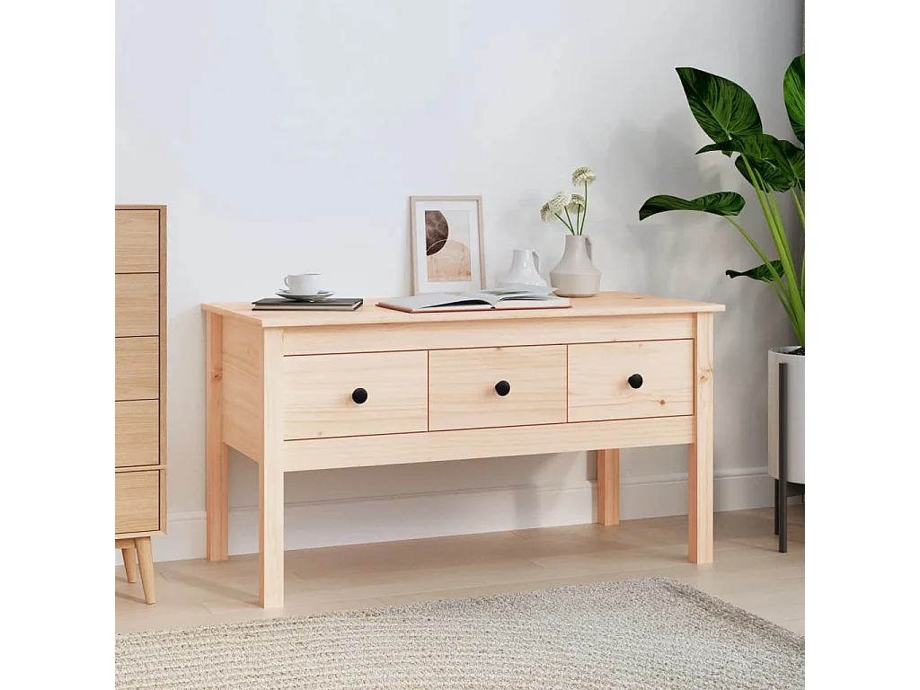 Couchtisch 102x49x55 cm Massivholz Kiefer