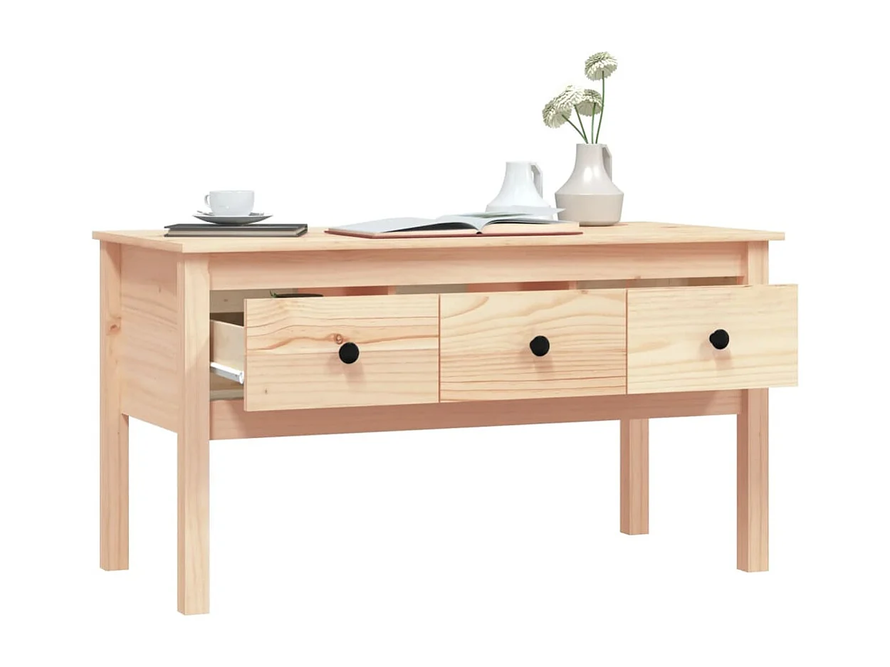 Couchtisch 102x49x55 cm Massivholz Kiefer