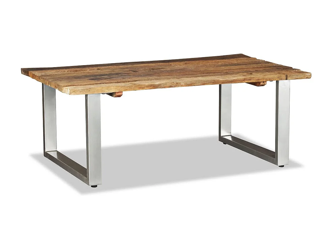 Mesa de centro madera maciza reciclada 100x60x38 cm