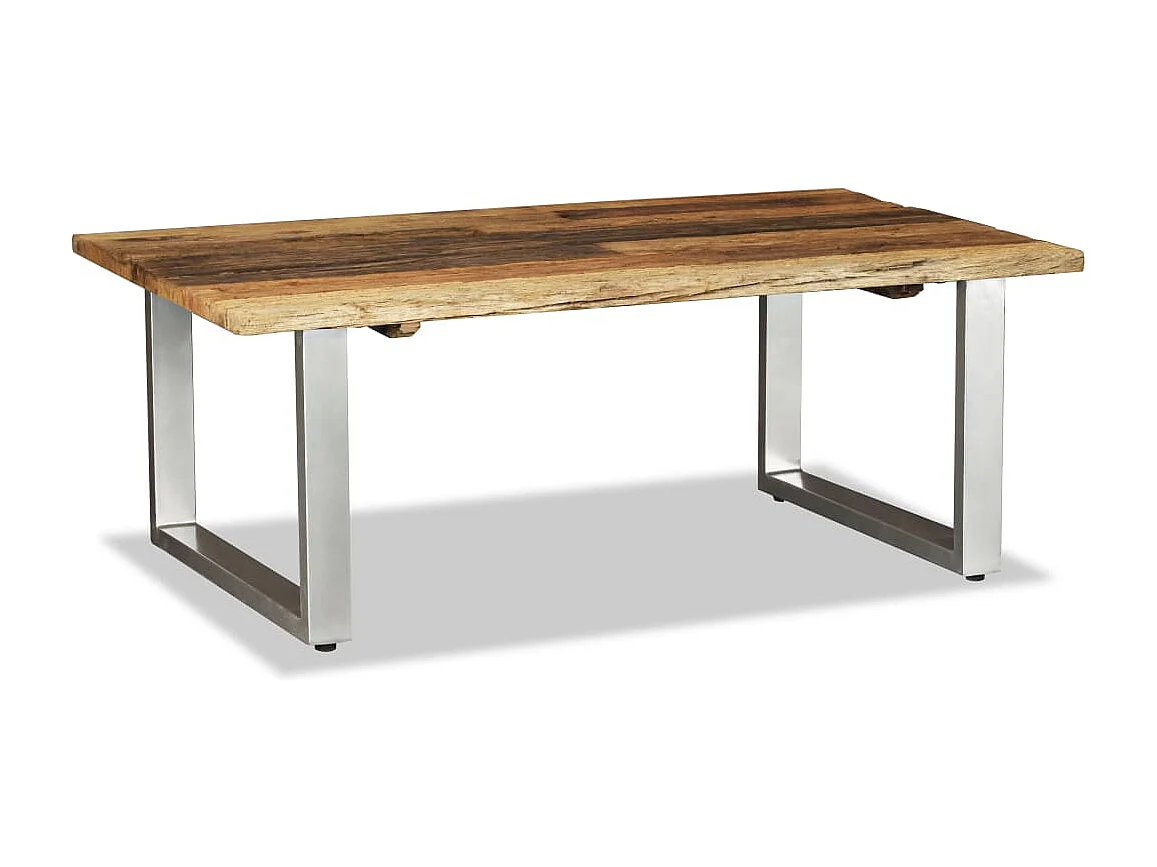 Mesa de centro madera maciza reciclada 100x60x38 cm