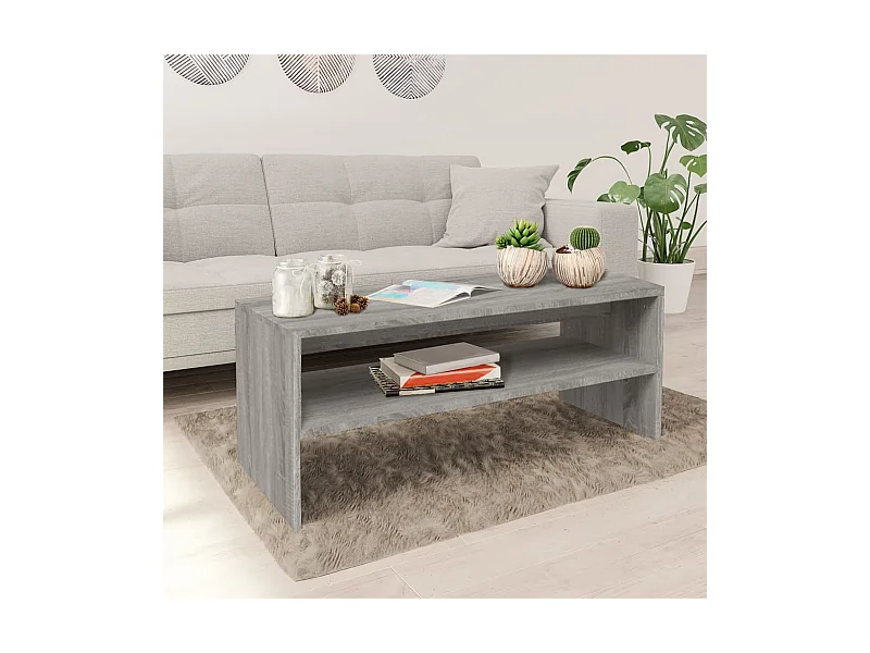 Table basse Sonoma gris 100x40x40 cm Bois d'ingénierie