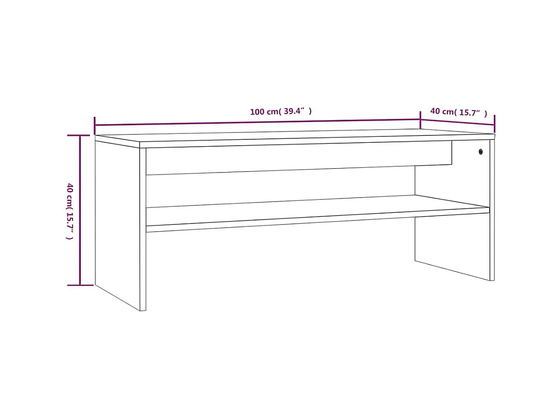 Table basse Sonoma gris 100x40x40 cm Bois d'ingénierie