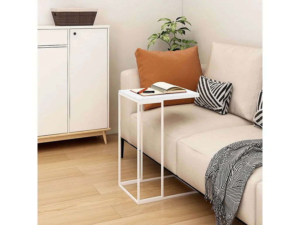 Table d'appoint Blanc 40x30x59 cm Bois d'ingénierie