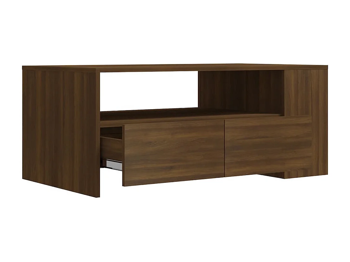 Table basse chêne marron 102x55x42 cm bois d'ingénierie