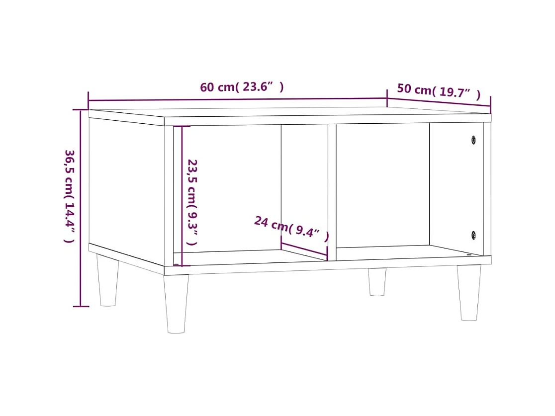 Couchtisch Betongrau 60x50x36,5 cm Holzwerkstoff