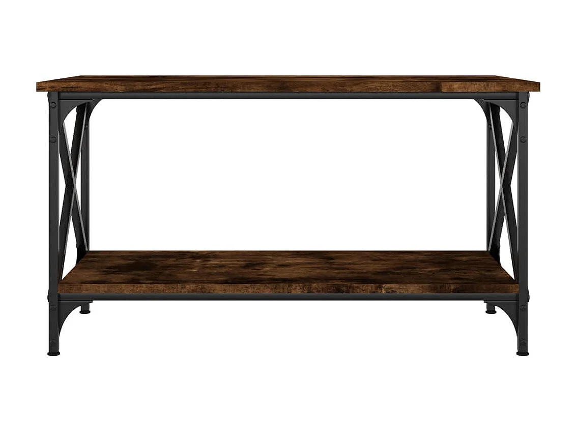 Couchtisch Räuchereiche 80x45x45 cm Holzwerkstoff und Eisen