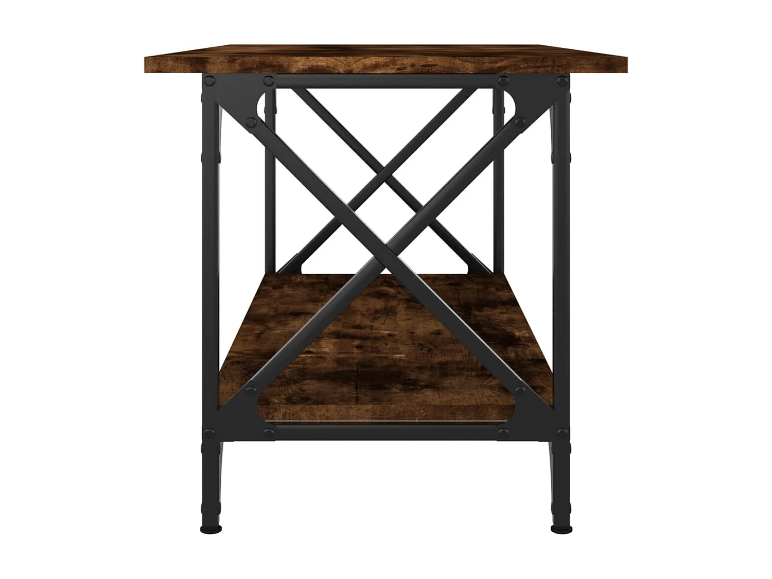 Couchtisch Räuchereiche 80x45x45 cm Holzwerkstoff und Eisen