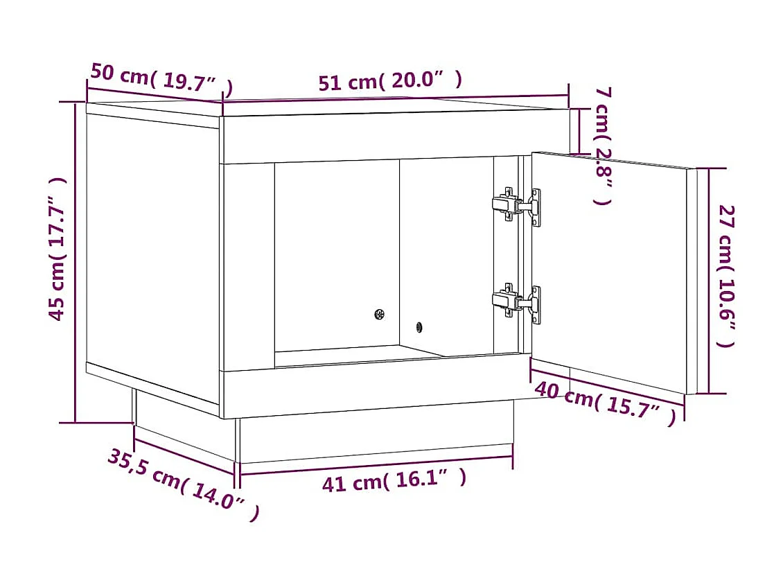 Couchtisch Hochglanz-Weiß 51x50x45 cm Holzwerkstoff