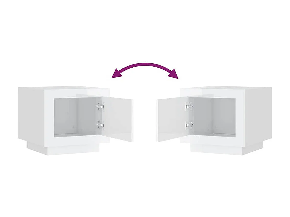 Table basse blanc brillant 51x50x45 cm bois d'ingénierie
