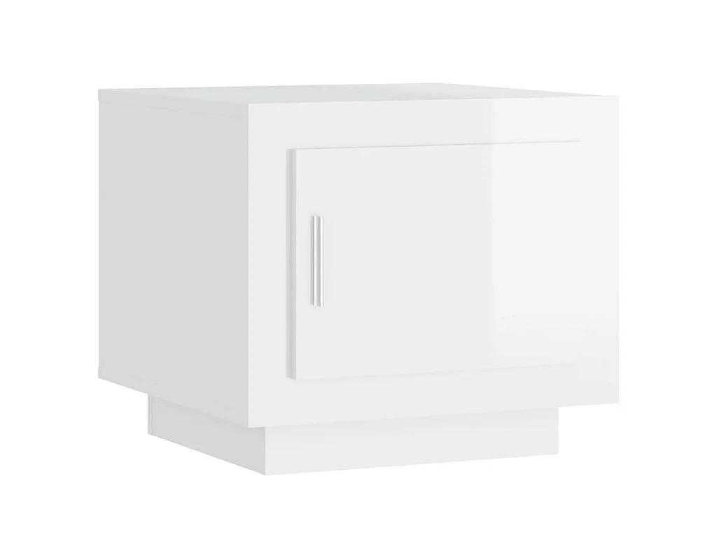 Table basse blanc brillant 51x50x45 cm bois d'ingénierie