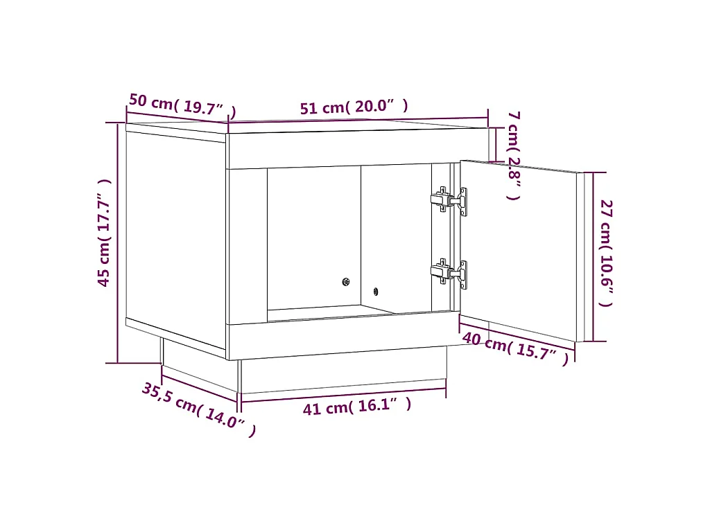 Table basse blanc brillant 51x50x45 cm bois d'ingénierie